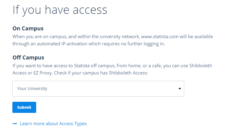 Form to select institution