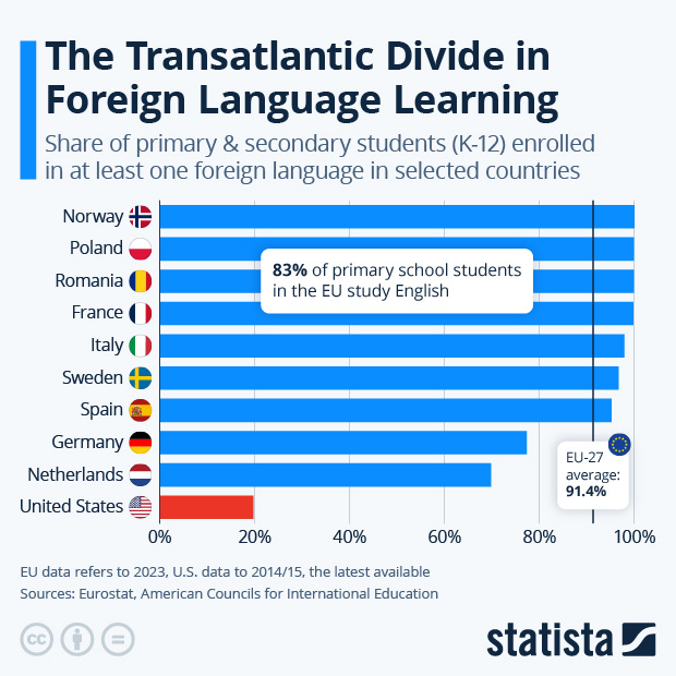 The Transatlantic Divide in Language Learning - Infographic