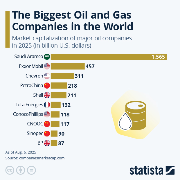 The Biggest Oil and Gas Companies in the World - Infographic