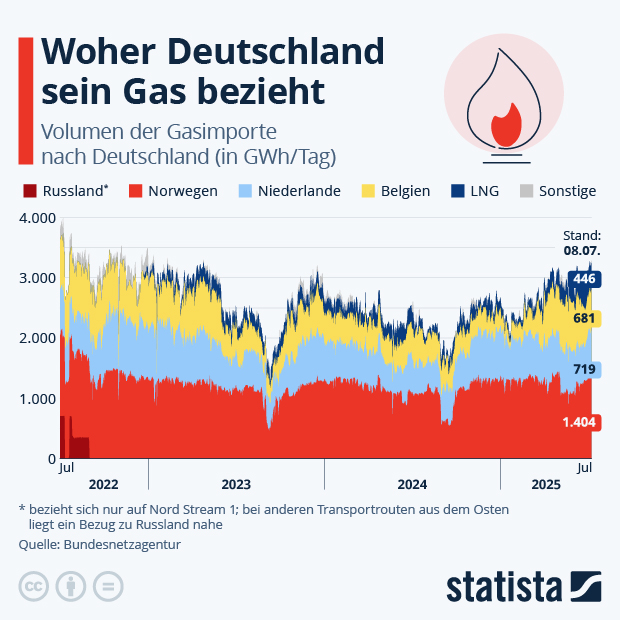 Woher bezieht Deutschland sein Gas? - Infografik