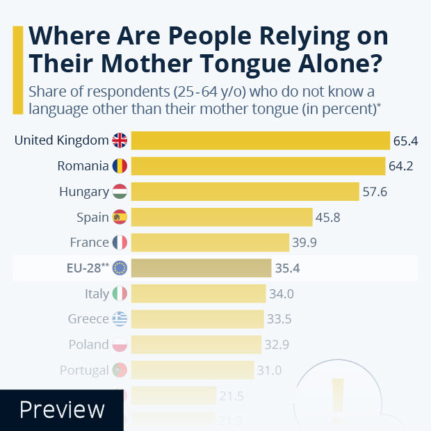 Where Are People Relying on Their Mother Tongue Alone? - Infographic