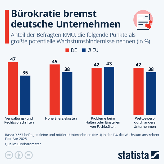 Was sind Wachstumsbremsen für deutsche Unternehmen? - Infografik