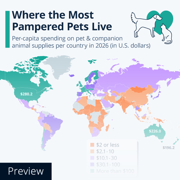 Where the Most Pampered Pets Live - Infographic