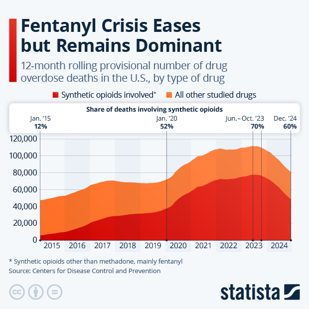 Fentanyl Crisis Eases but Remains Dominant - Infographic