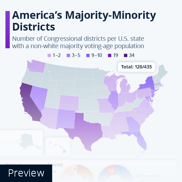 America's Majority-Minority Districts - Infographic