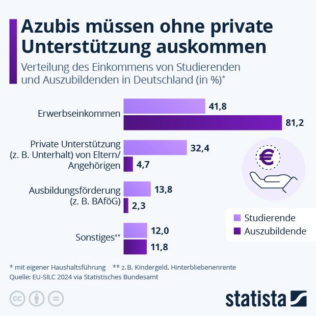 Woher kommt das Geld von Studis und Azubis? - Infografik