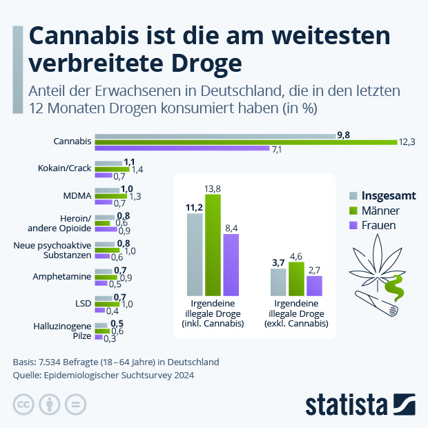 Welche Drogen nehmen die Deutschen? - Infografik