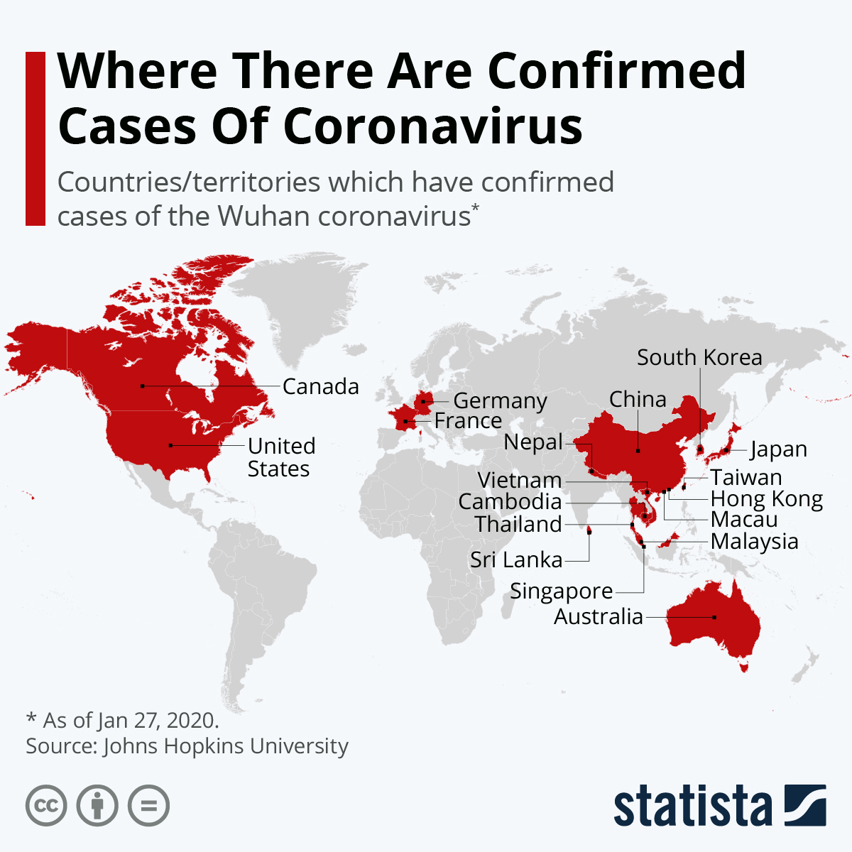 Infographic: Where There Are Confirmed Cases Of Coronavirus | Statista