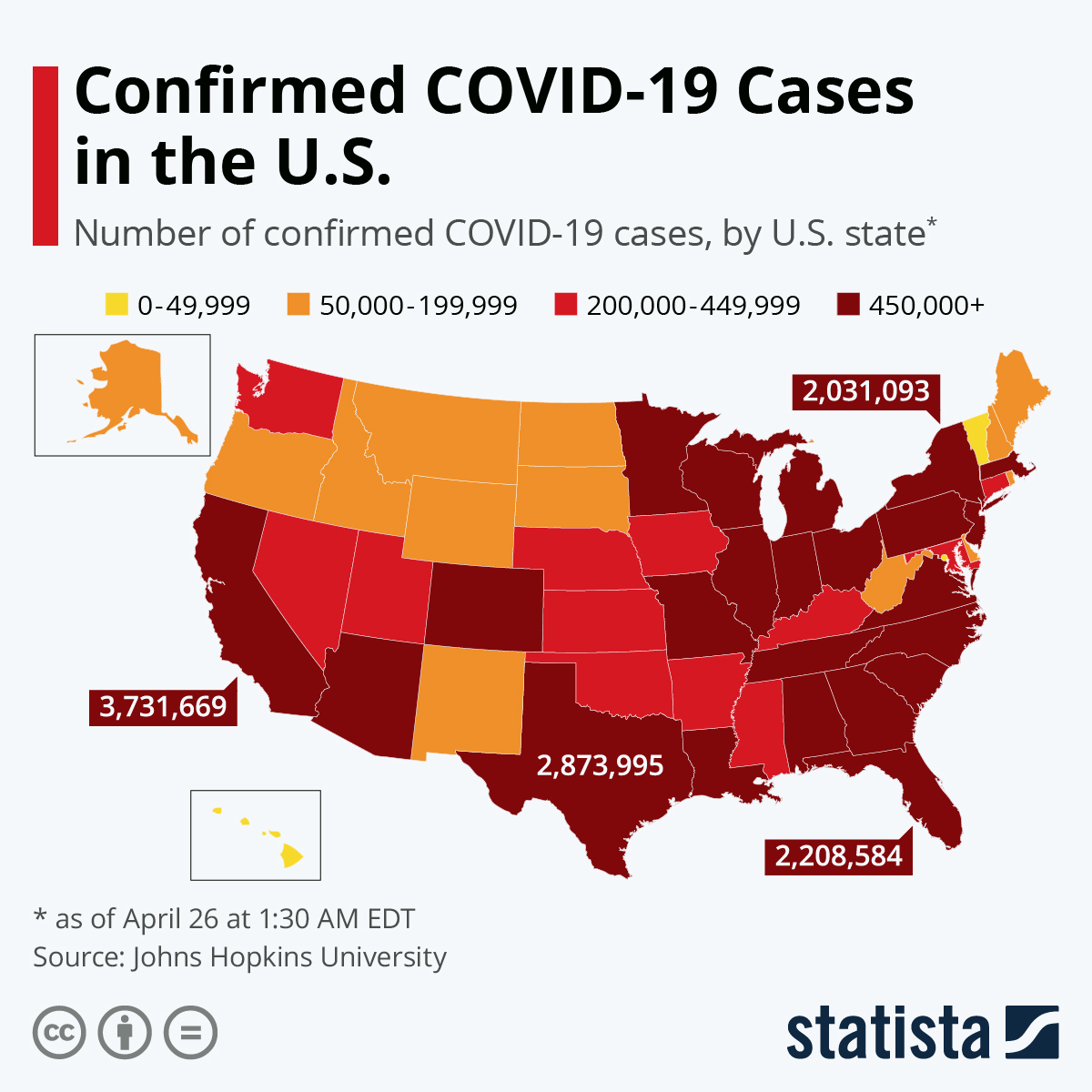 Infografica: dove COVID-19 è stato confermato negli Stati Uniti |  Statista