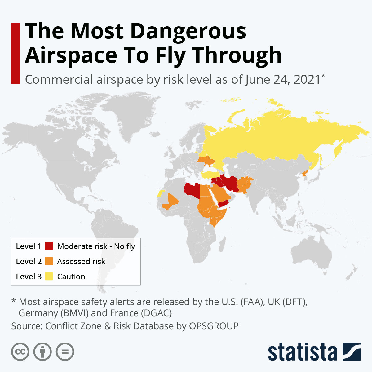 Infographic: The Most Dangerous Airspace To Fly Through | Statista