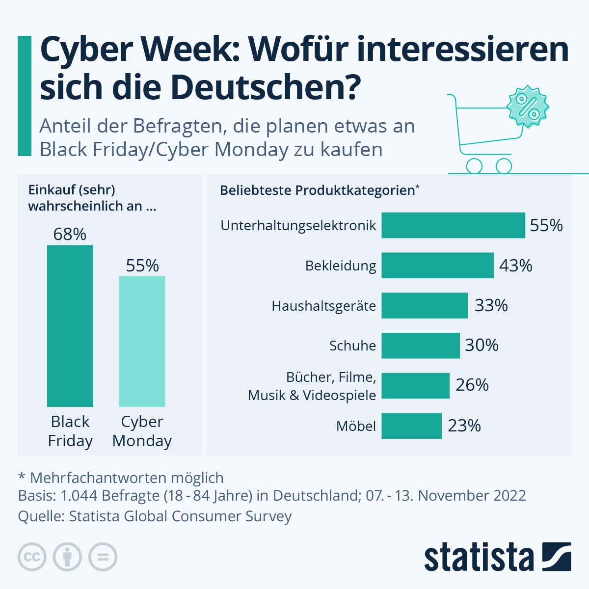 Infographie : Cyber ​​Week : Qu'est-ce qui intéresse les Allemands ?  |  En plus