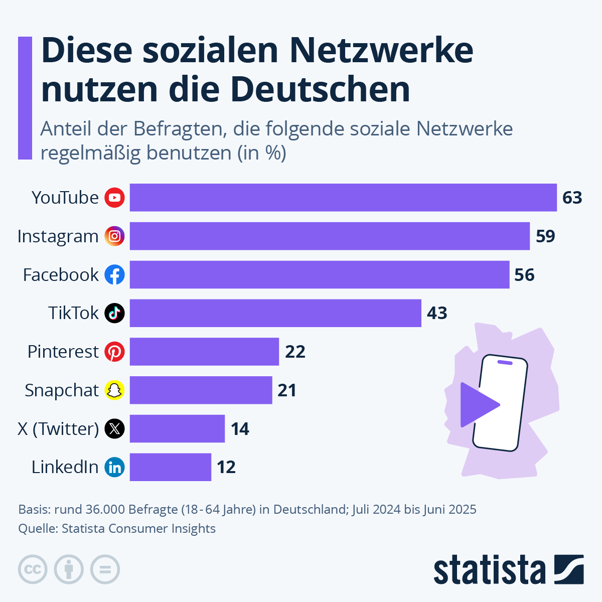 Infografik: Welche sozialen Netzwerke nutzen die Deutschen? | Statista