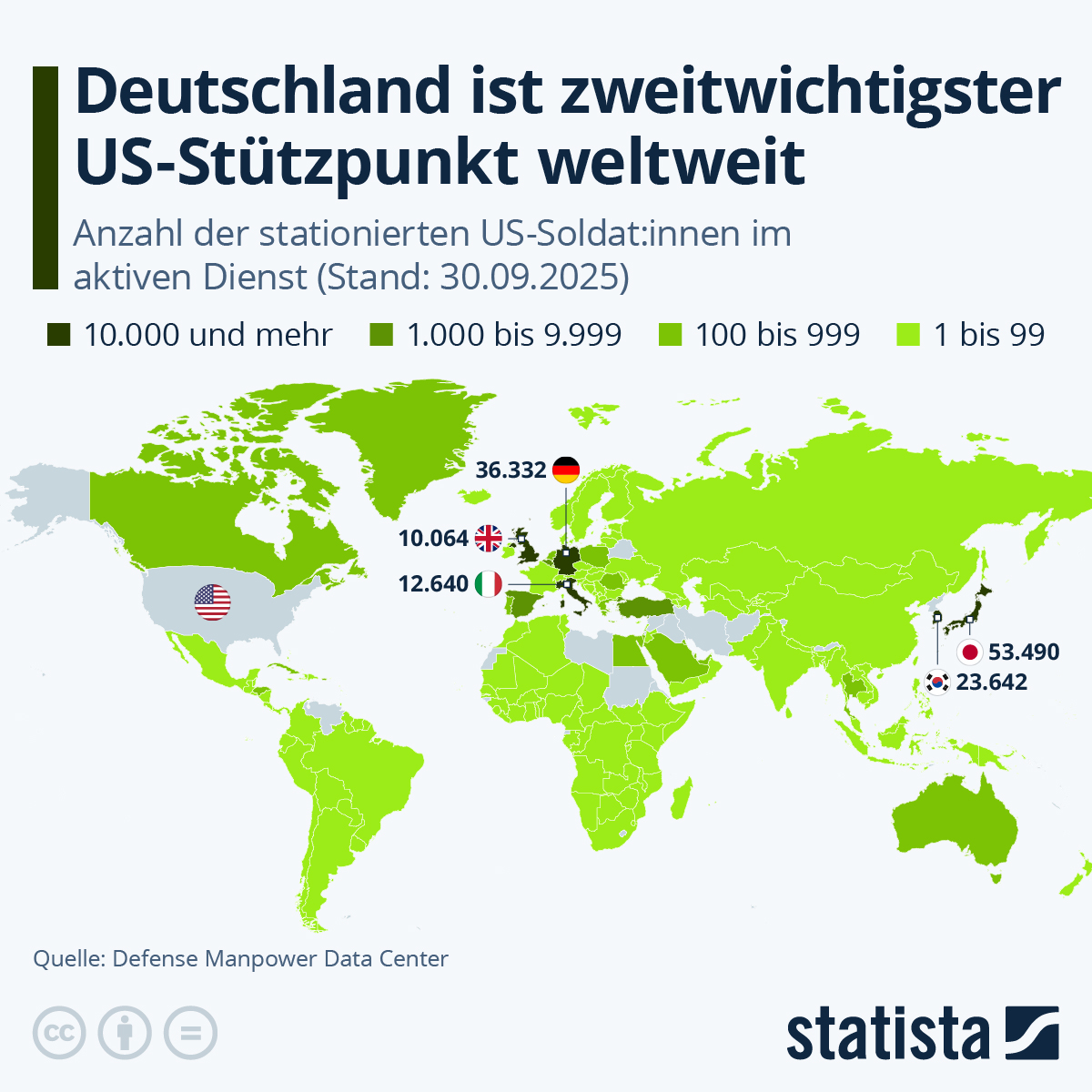 Infografik: Wo sind überall US-Soldat:innen stationiert? | Statista