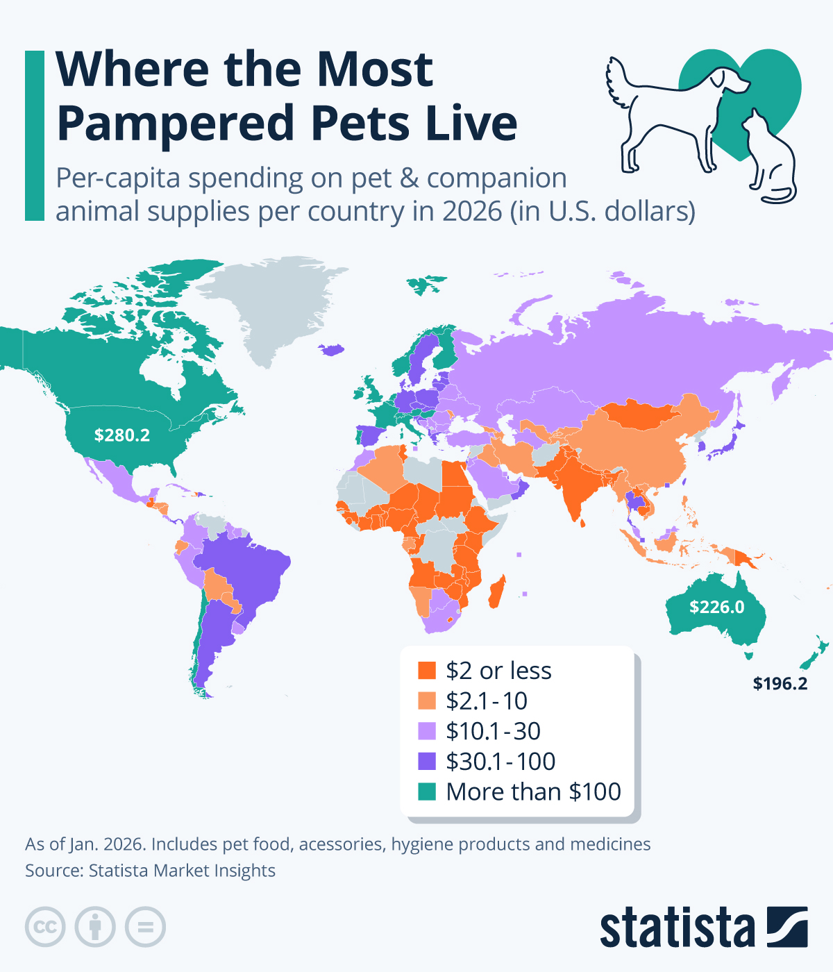 Infographic: Where the Most Pampered Pets Live | Statista