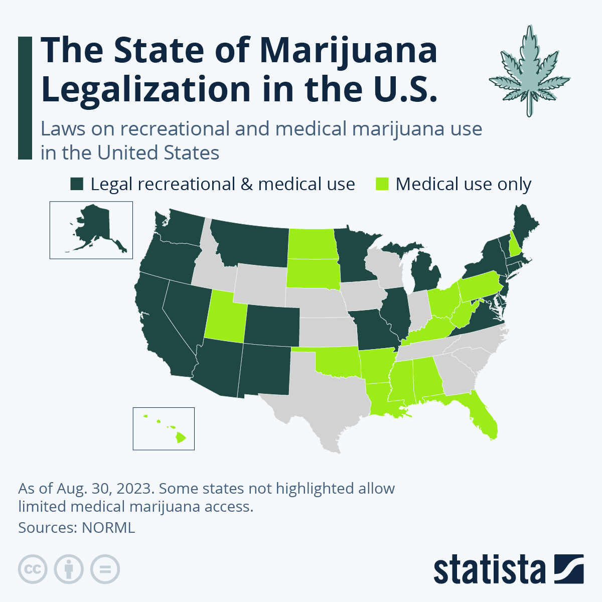 Legal Recreational Weed States Map - Little Pigeon River Map