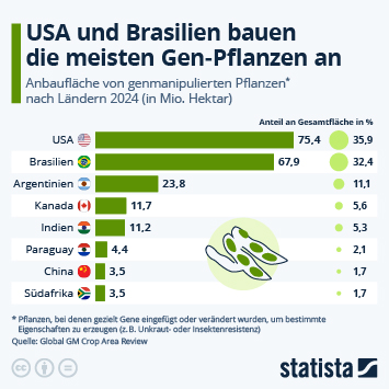 Infografik - Welche Länder bauen die meisten Gen-Pflanzen an? Infografik - Welche Länder bauen die meisten Gen-Pflanzen an?