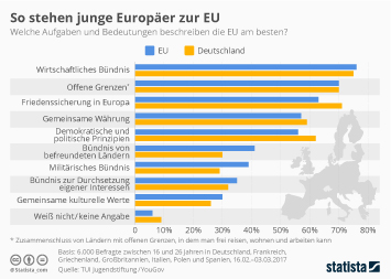 Infografik - So stehen junge Europäer zur EU