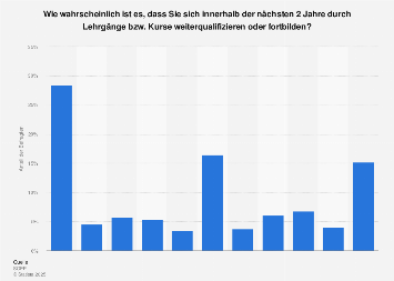 Umfrage zur Wahrscheinlichkeit einer Weiterqualifikation oder Fortbildung 2013