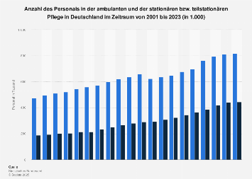Personal in der stationären und ambulanten Pflege in Deutschland bis 2016