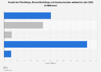 Flüchtlinge, Binnenflüchtlinge und Asylsuchende weltweit 2022