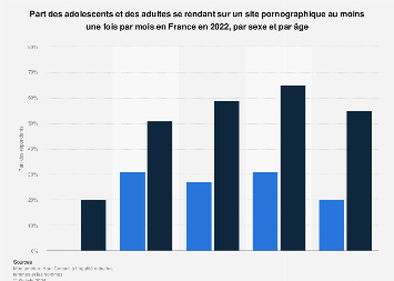Visite de sites pornographiques par sexe et âge en France 2022 ...