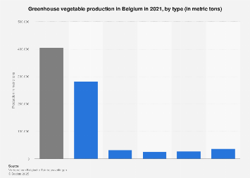 Greenhouse vegetable production in Belgium 2017, by type